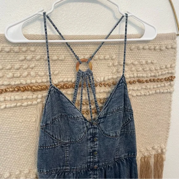 NWT Anthropologie Pilcro Bustier Denim Maxi Dress Size 6 - coffeafoods.com